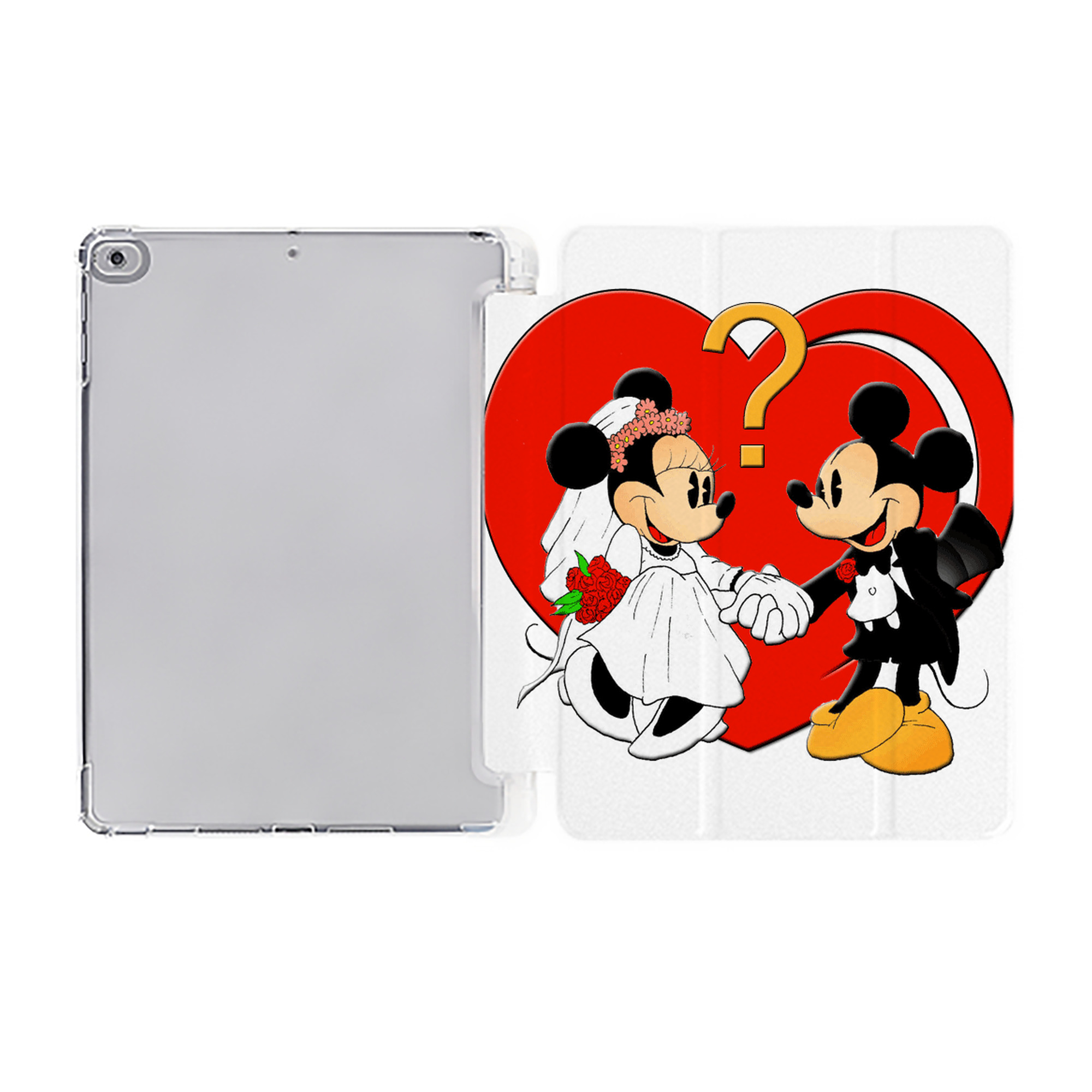 ミッキーマウス Mickey Mouse IPad ケース ペン収納付き 三つ折りスタンド PUレザー×シリコン 対応機種9.5/10.5/10.9インチ